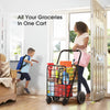 Grocery Cart with Wheels, Heavy Duty Foldable Lightweight Shopping Cart, 176lb Large Capacity Shop Cart for Groceries, Laundry, Pantry, Garage by AMADA HOMEFURNISHING-AMTUC2